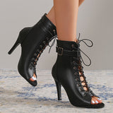 Women's Stiletto Heels with Pull On and Open Toe