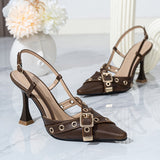 Women's Heels with Buckle Closure and Stiletto Heel