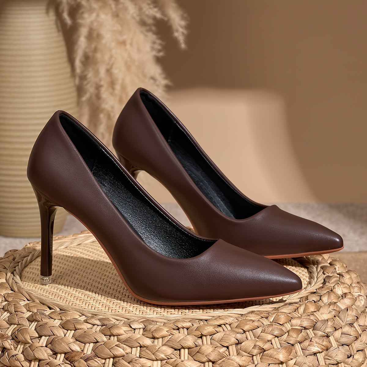 Women's Slip On Heels with Pointed Toe and Stiletto