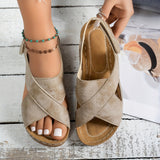 Womens Orthopedic Sandals with Wedge Platform and Cushioned Insole