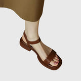 Women's Block Heel Sandals with Cushioned Insole and Minimalist Design