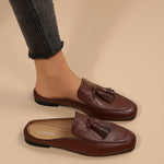 Women's Loafer Shoes with Slip On and Plain Toe