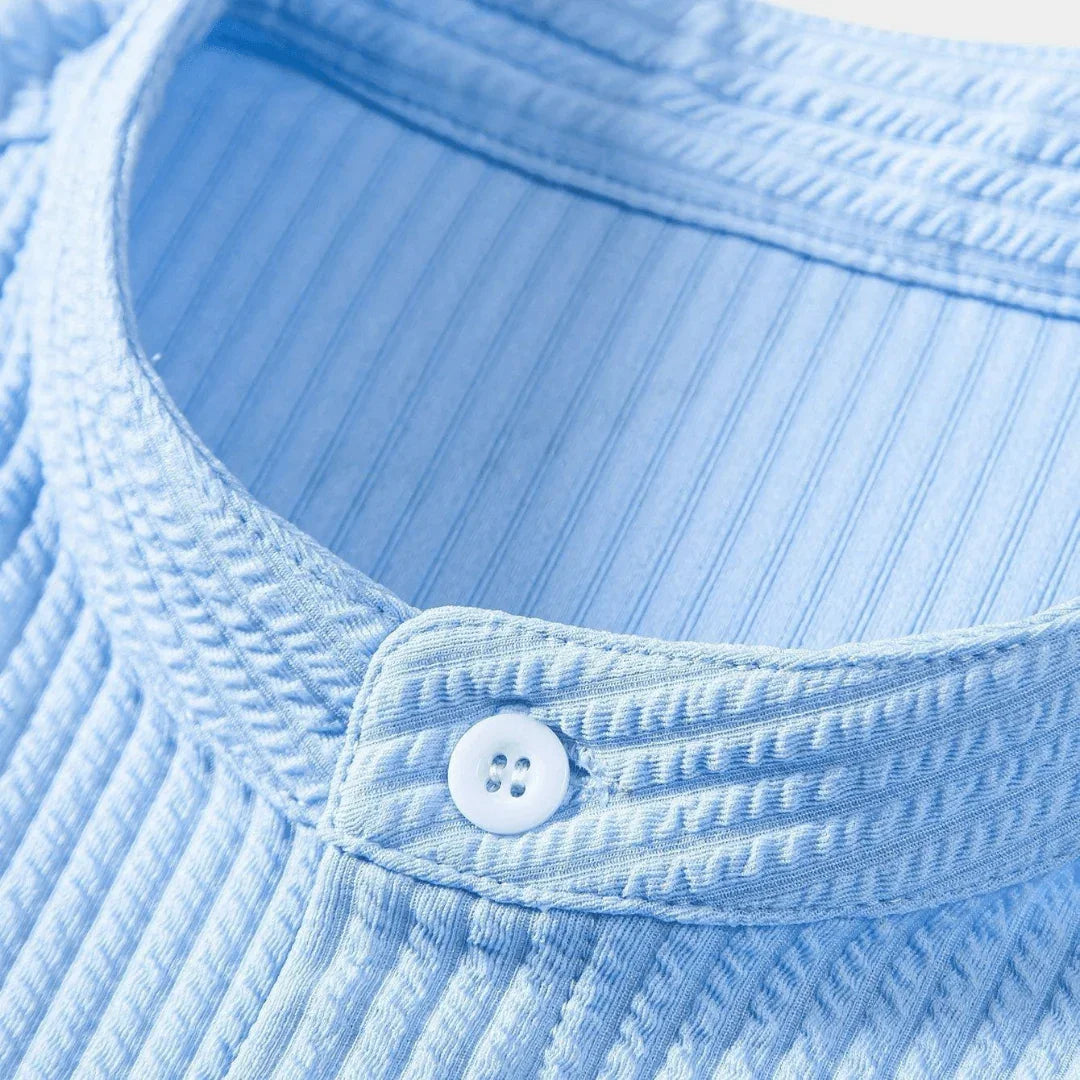 Men's Shirt with Stand-Up Collar  Casual & Comfortable for Summer