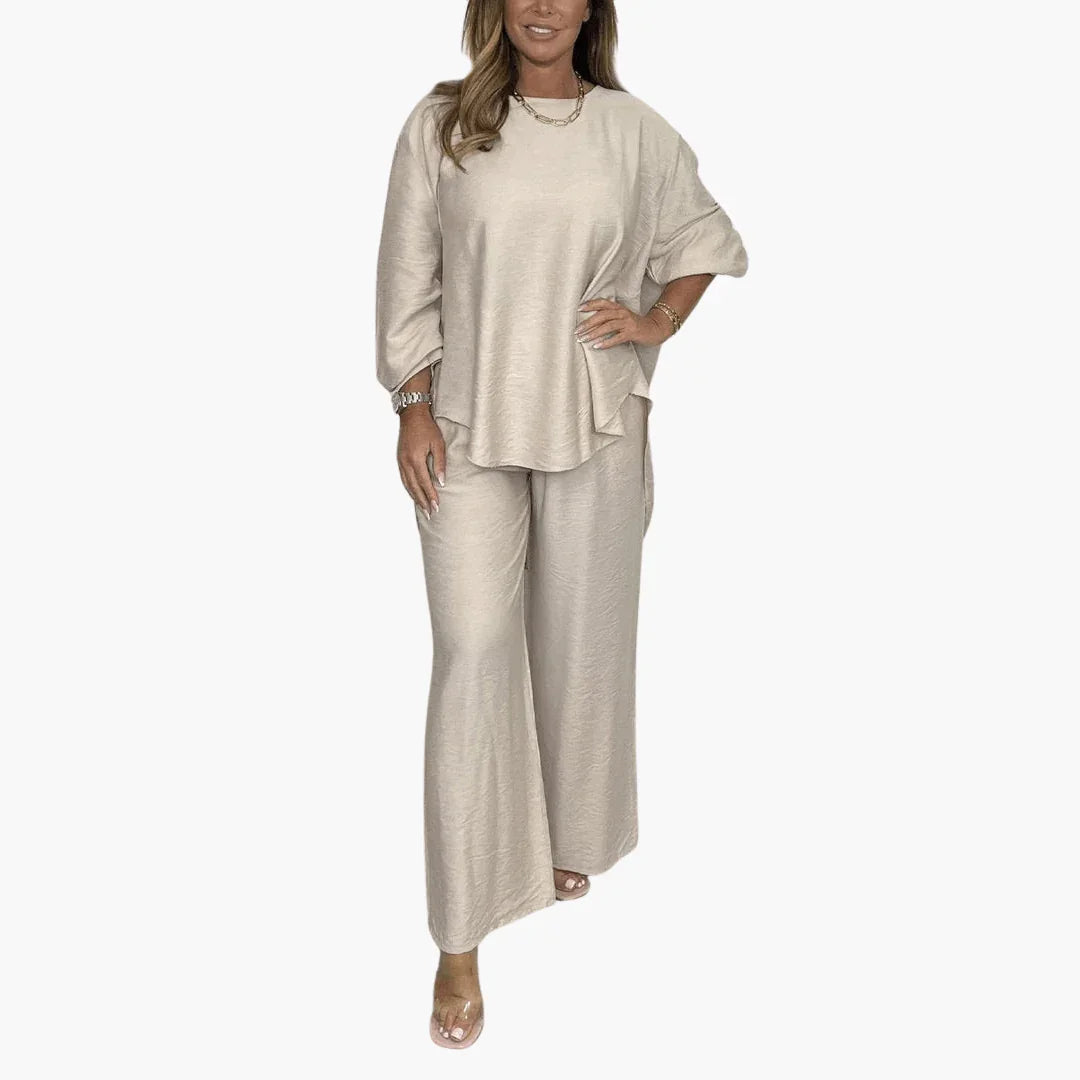 Loungewear Set for Women  Wide Pants & Loose Blouse