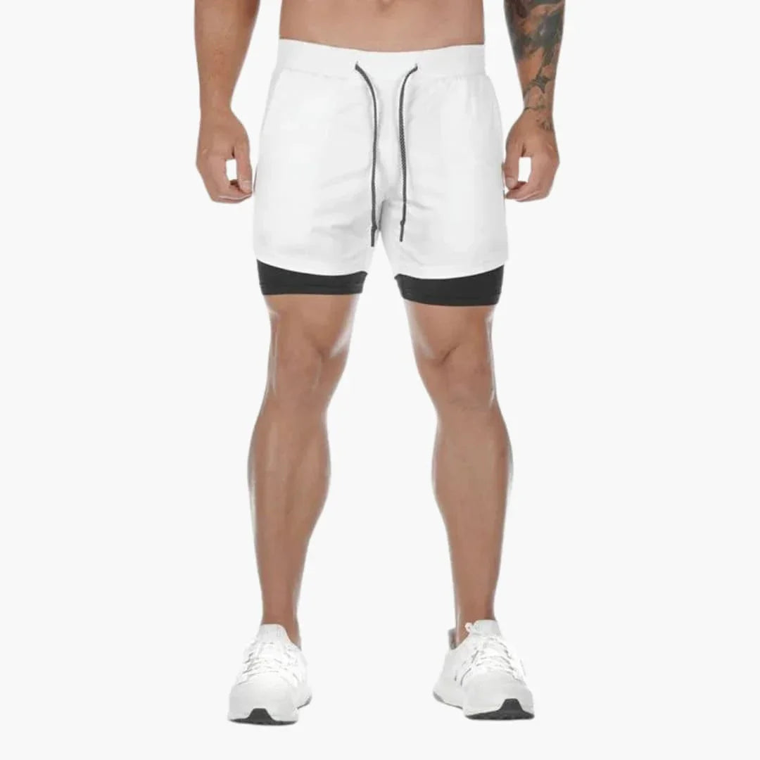Men's Training Shorts with Inner Liner and Drawstring Waistband