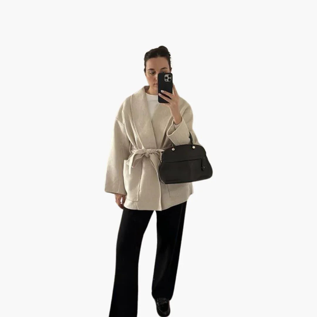 Long Women's Cardigan  Cozy Knit Jacket with Sleeves
