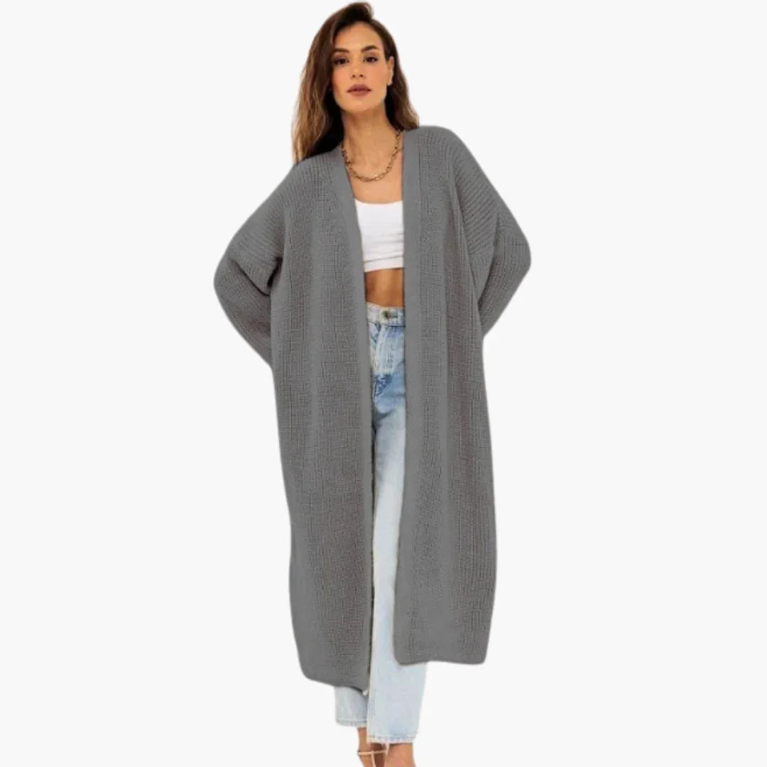 Long Women's Cardigan with Open Front