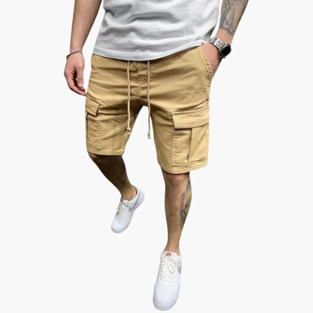 Men's Cargo Shorts with Drawstring and Flap Pockets