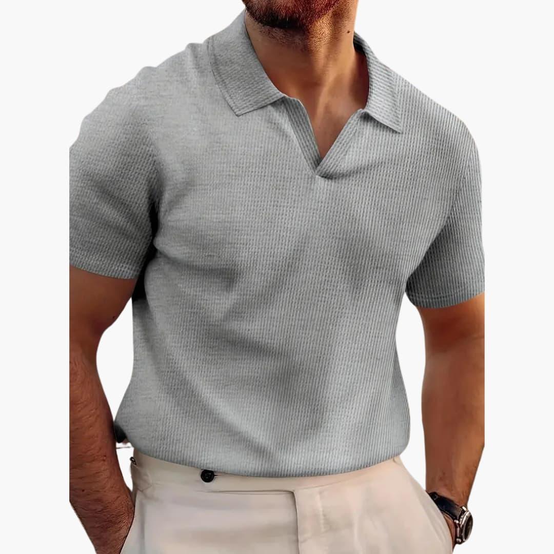 Stylish Waffle Polo Shirt for Men - Comfortable Fit