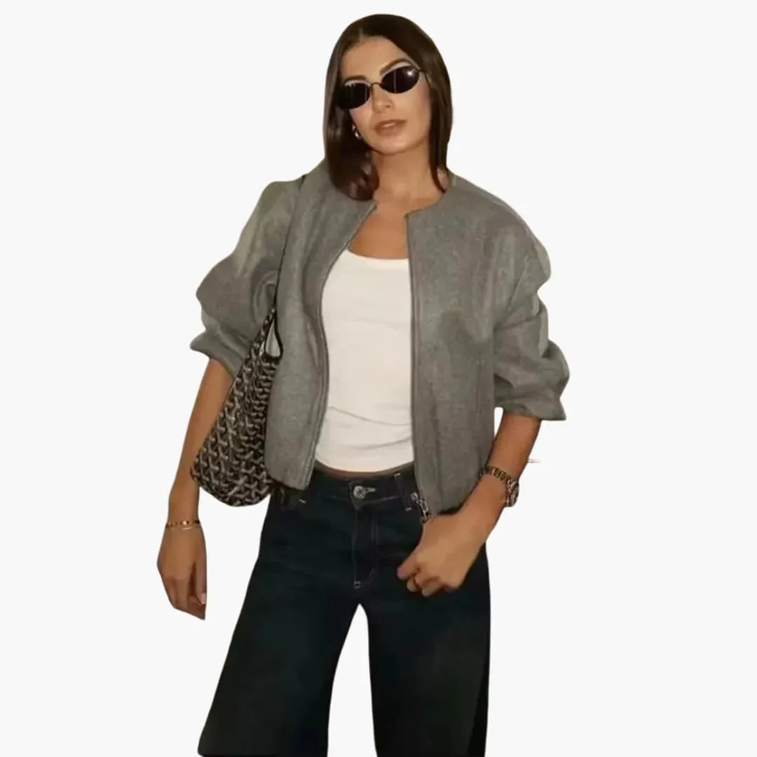 Round Neck Transitional Jacket for Women