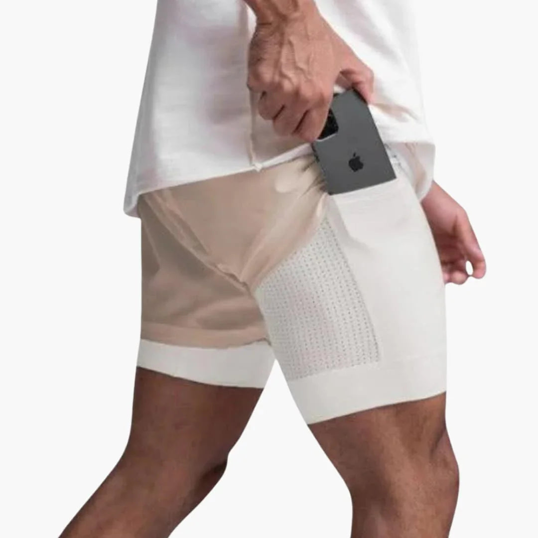Men's Fitness Shorts with Inner Shorts for Summer Training