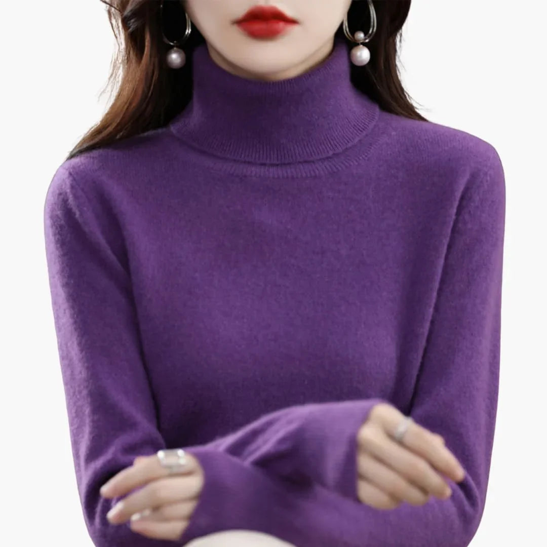 Turtleneck Knit Sweater for Women