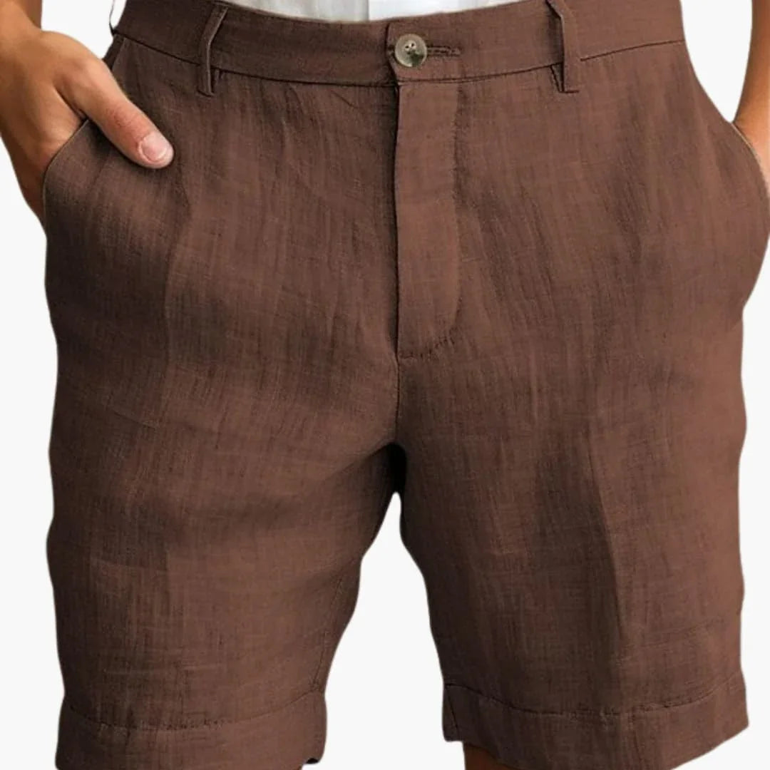 Men's Summer Shorts with Straight Leg and Cuffed Hem