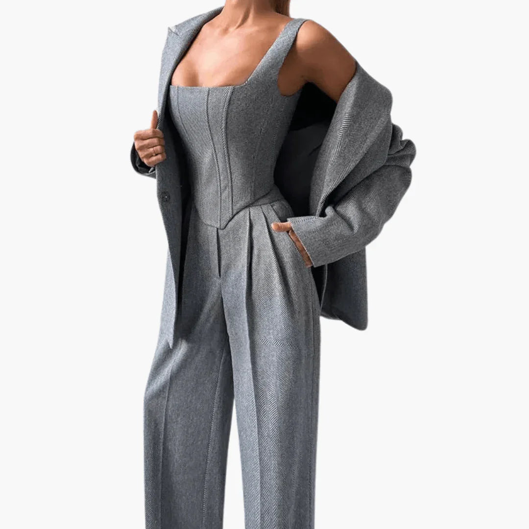 Women's Suit with Corset Blazer  Tailored and Elegant