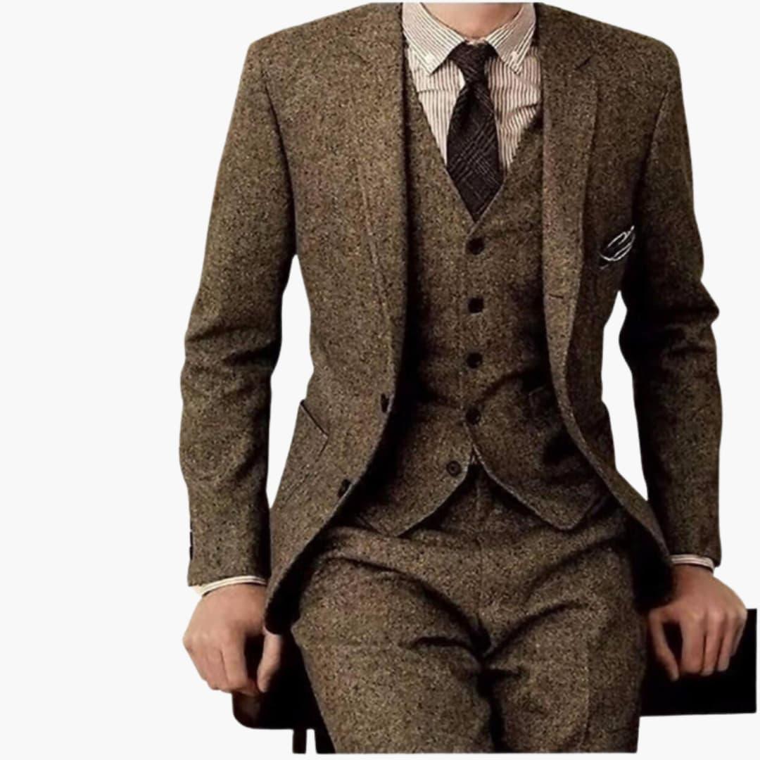 Bavane | Men's Three-Piece Suit with Slim Fit Pants and Notch Lapel