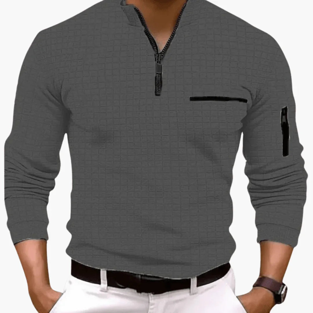 Men's Zip Sweater - Casual Sweatshirt