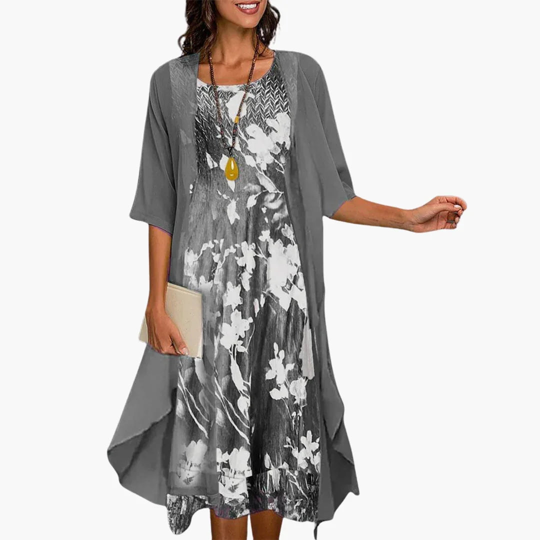 Long Floral Dress for Women  Summery with Cardigan