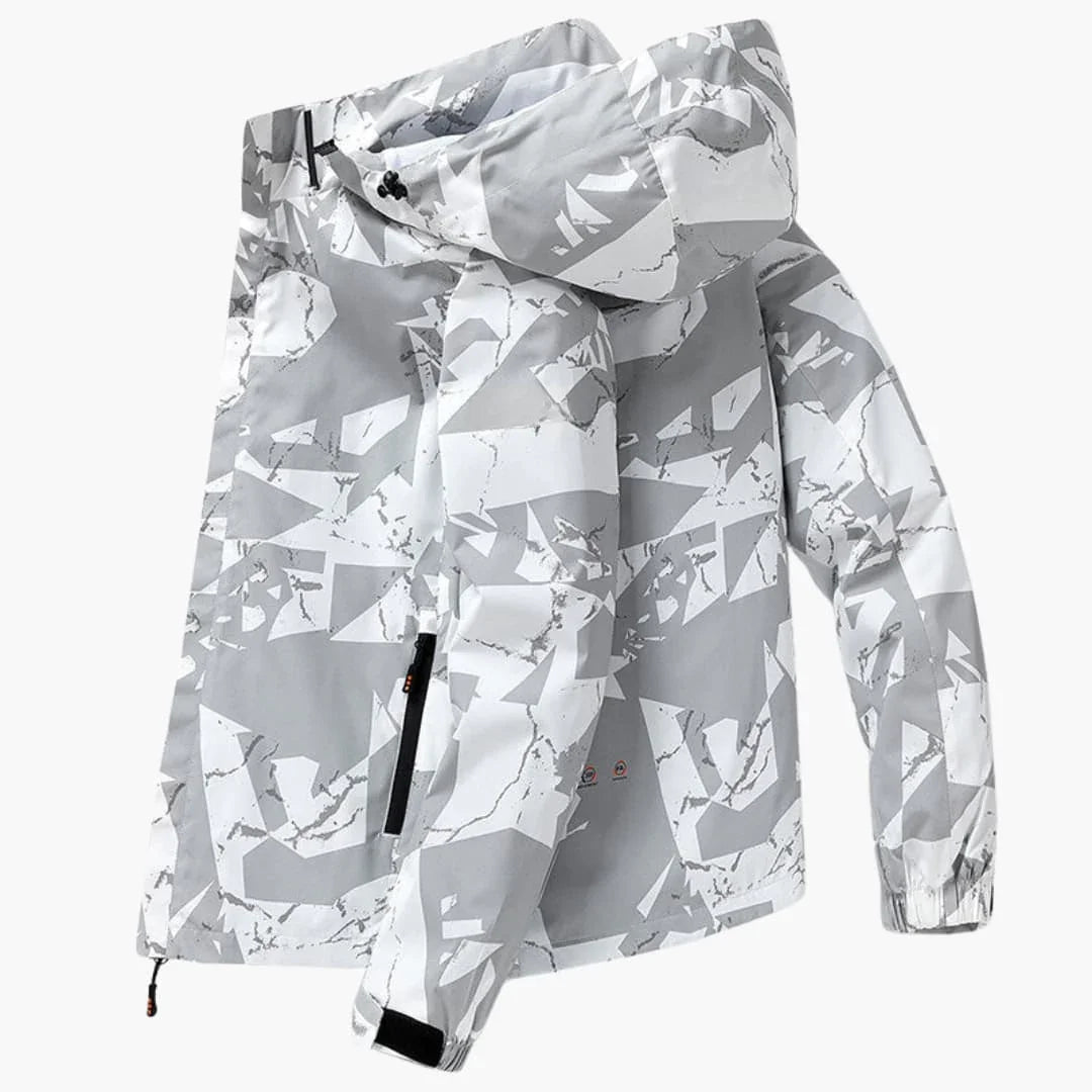Men's Ski Jacket with Hood and Elastic Cuffs