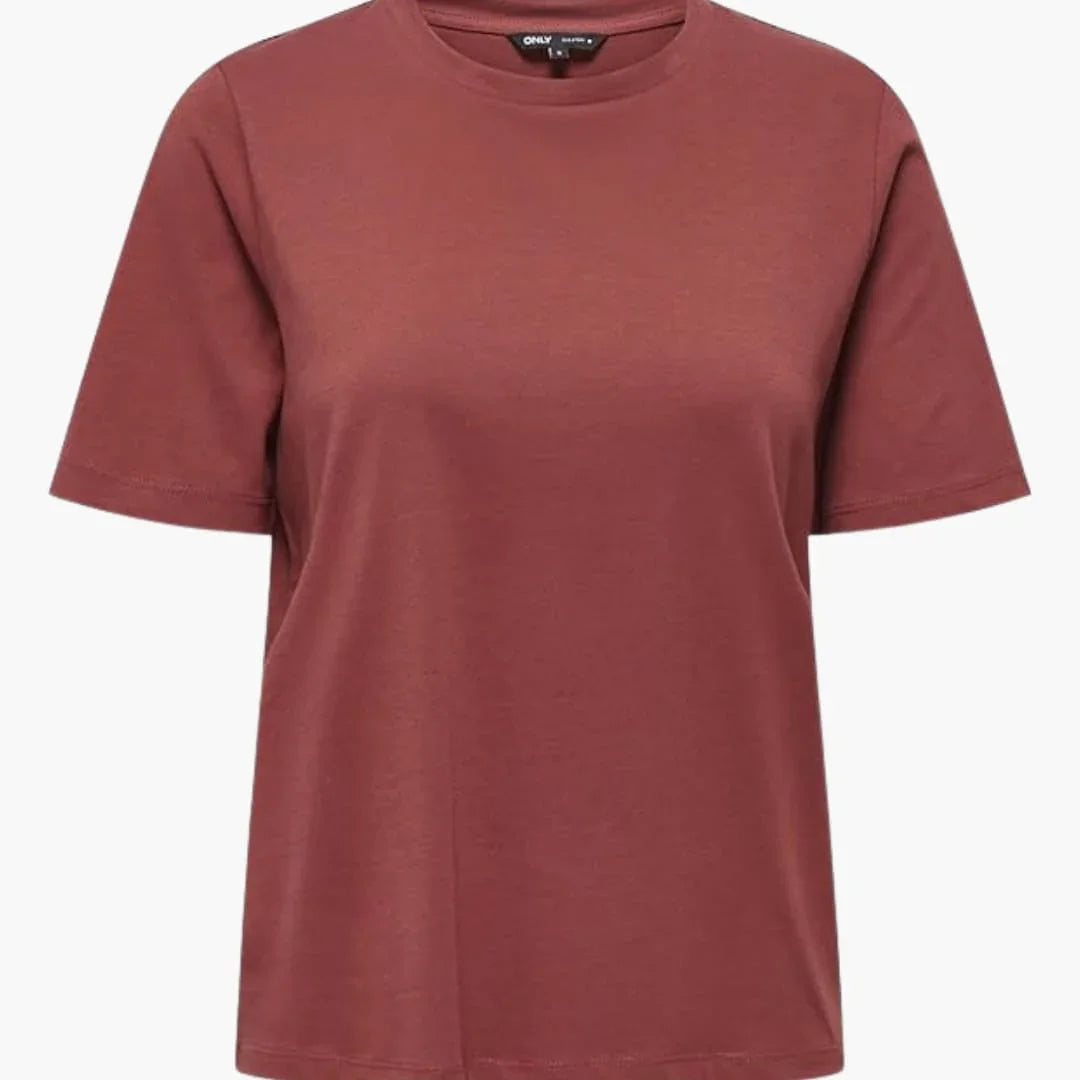 Women's T-Shirt with Round Neck and Short Sleeves Made of Lightweight Fabric