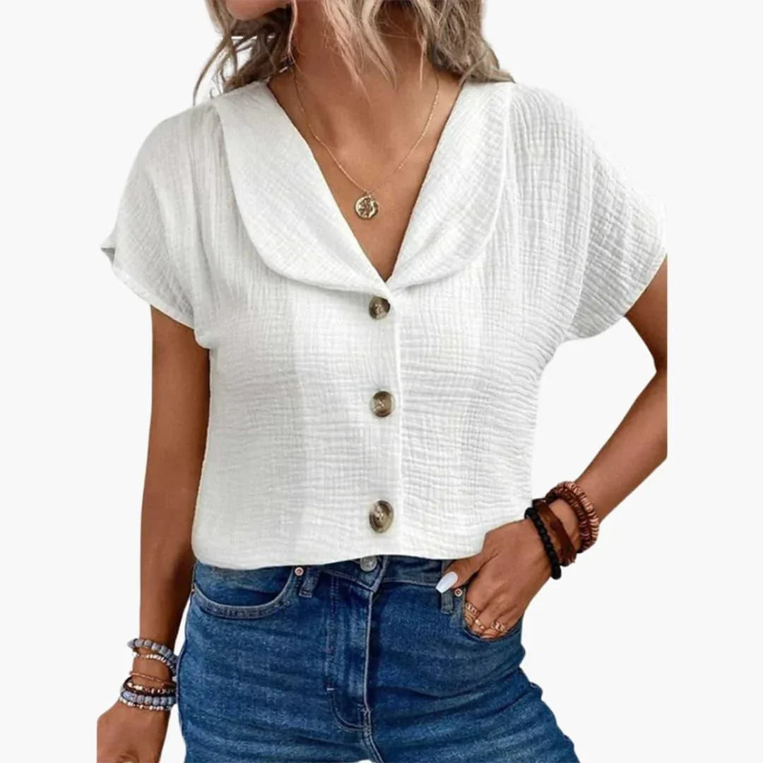 Button-up Blouse for Women  Summer Casual Fit