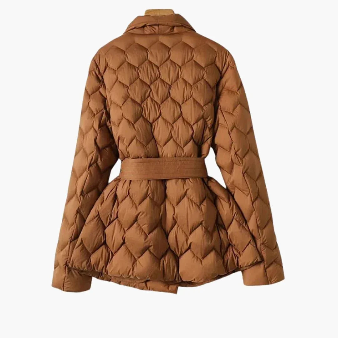 Down Coat with Belt for Women  Elegant & Warm