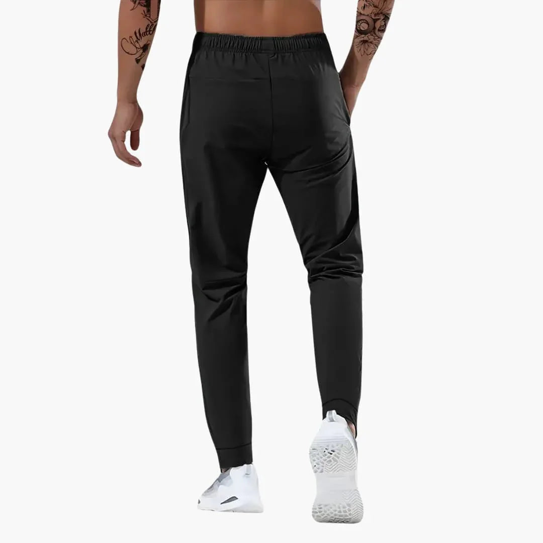 Men's Training Pants with Elastic Waistband and Zipper Pockets