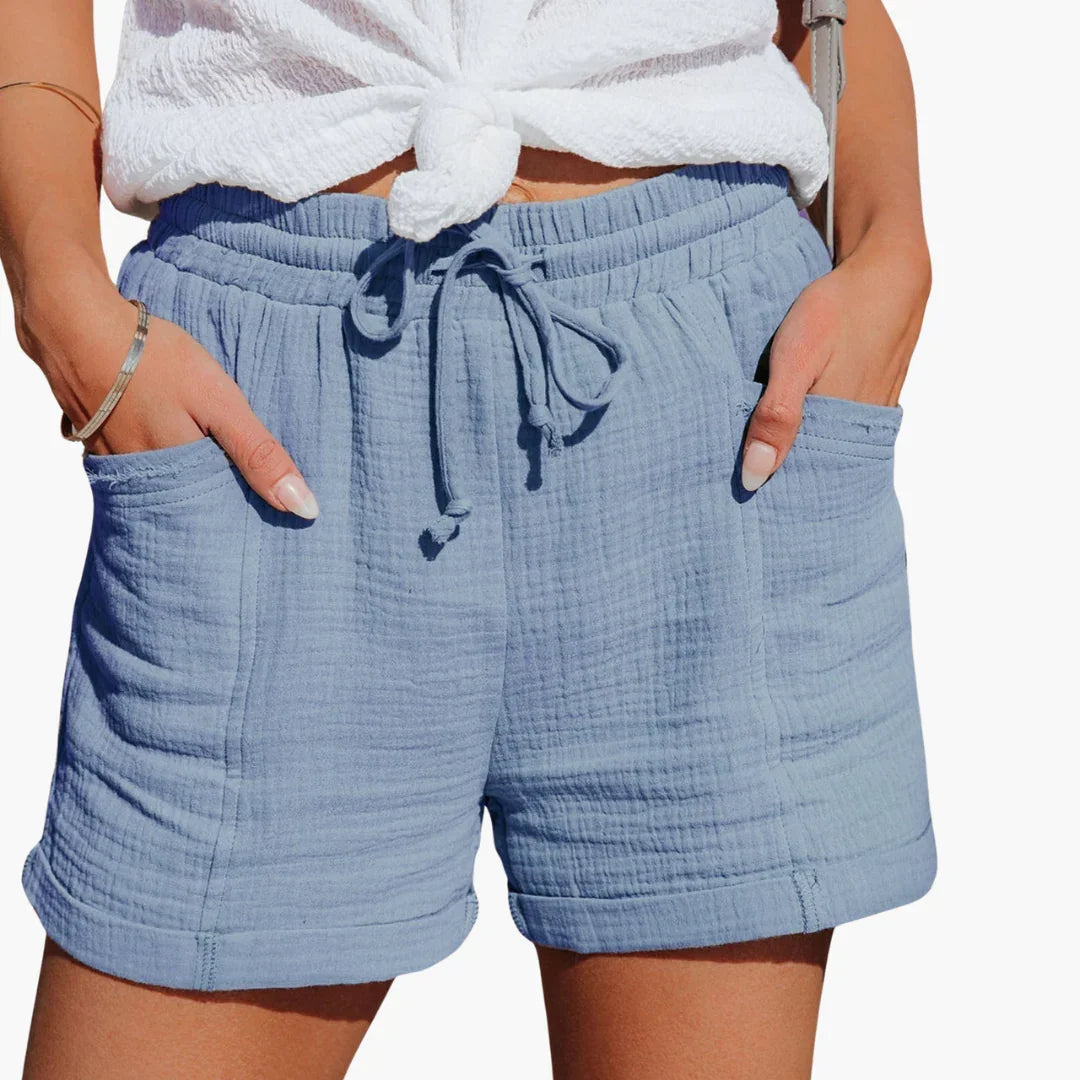 Cotton Summer Shorts for Women - Lightweight with Pockets & Waistband