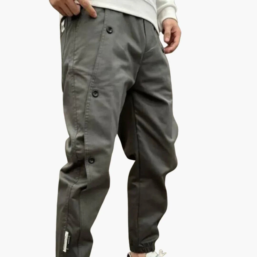 Men's Summer Pants with Button Fly and Elastic Cuffs