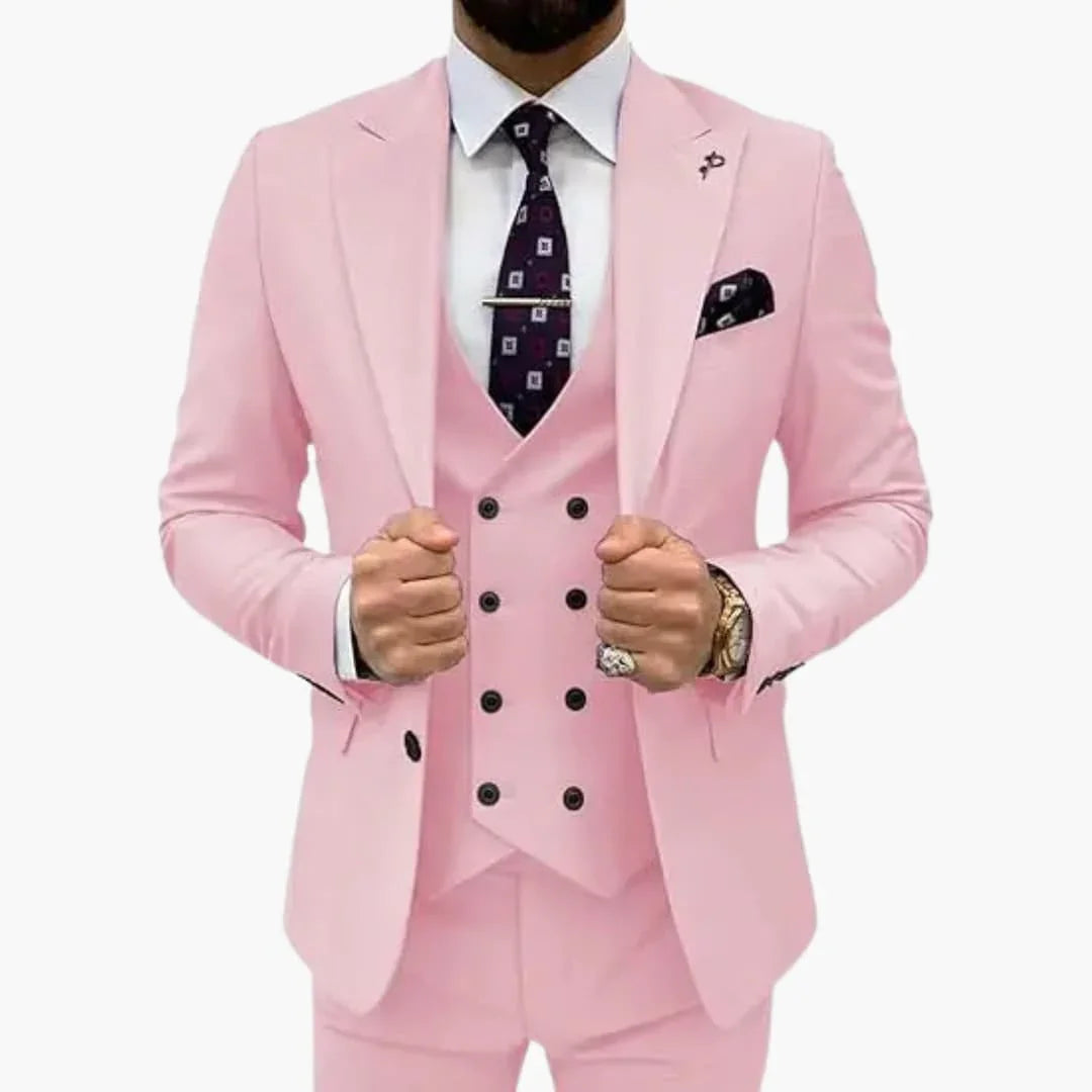 Men's Three-Piece Suit with Slim Fit for Every Season