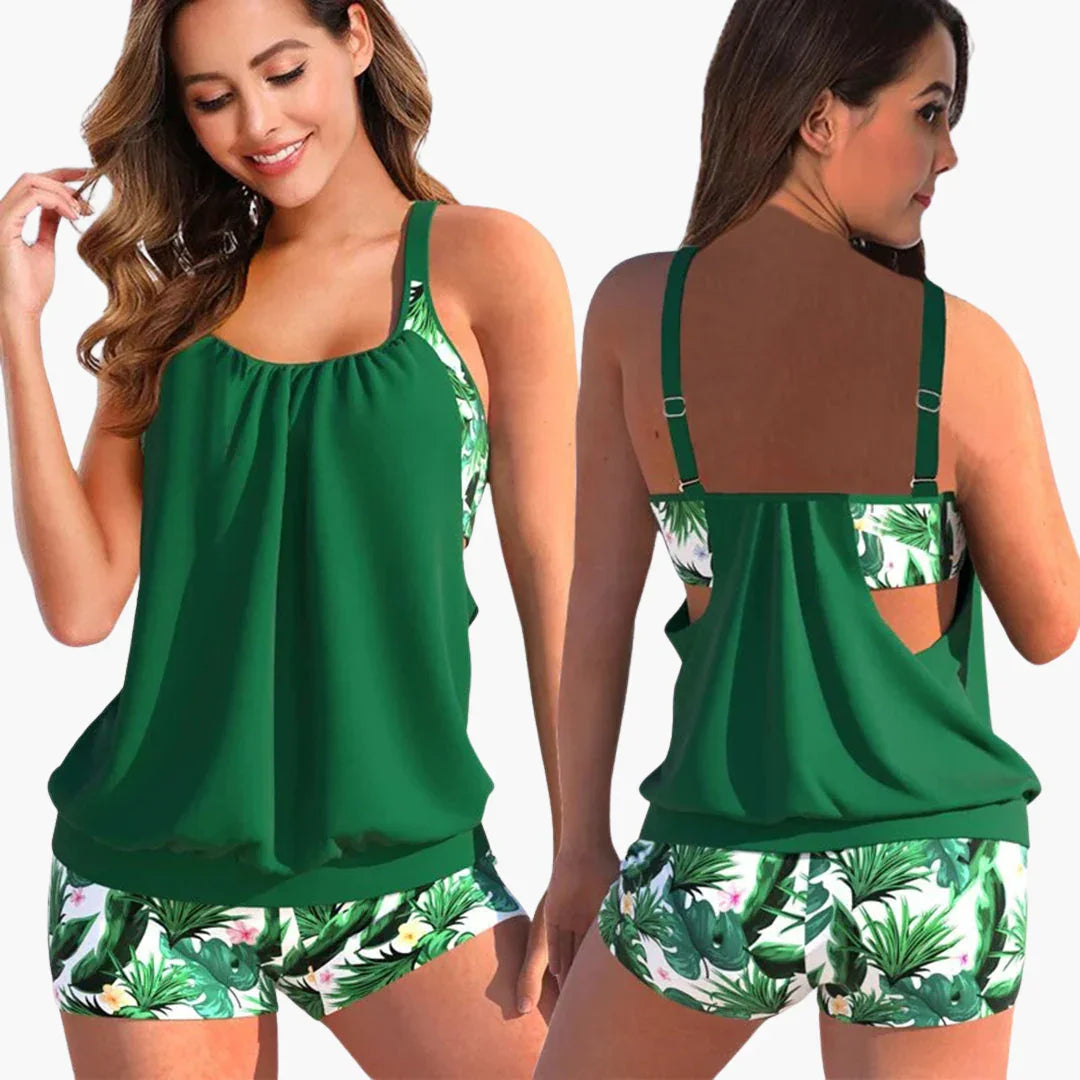 Tankini Set for Women - with Tummy Control Effect and Adjustable Straps