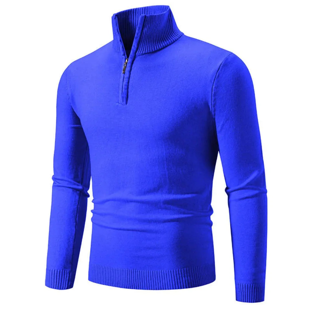Men's Sweater with Half-Zip Neckline