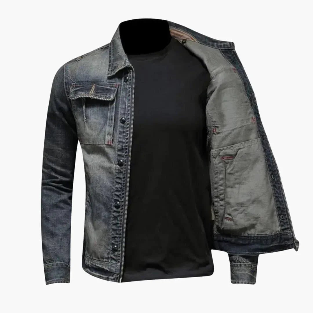Vintage Men's Denim Jacket  Stylish Classic for Everyday Wear