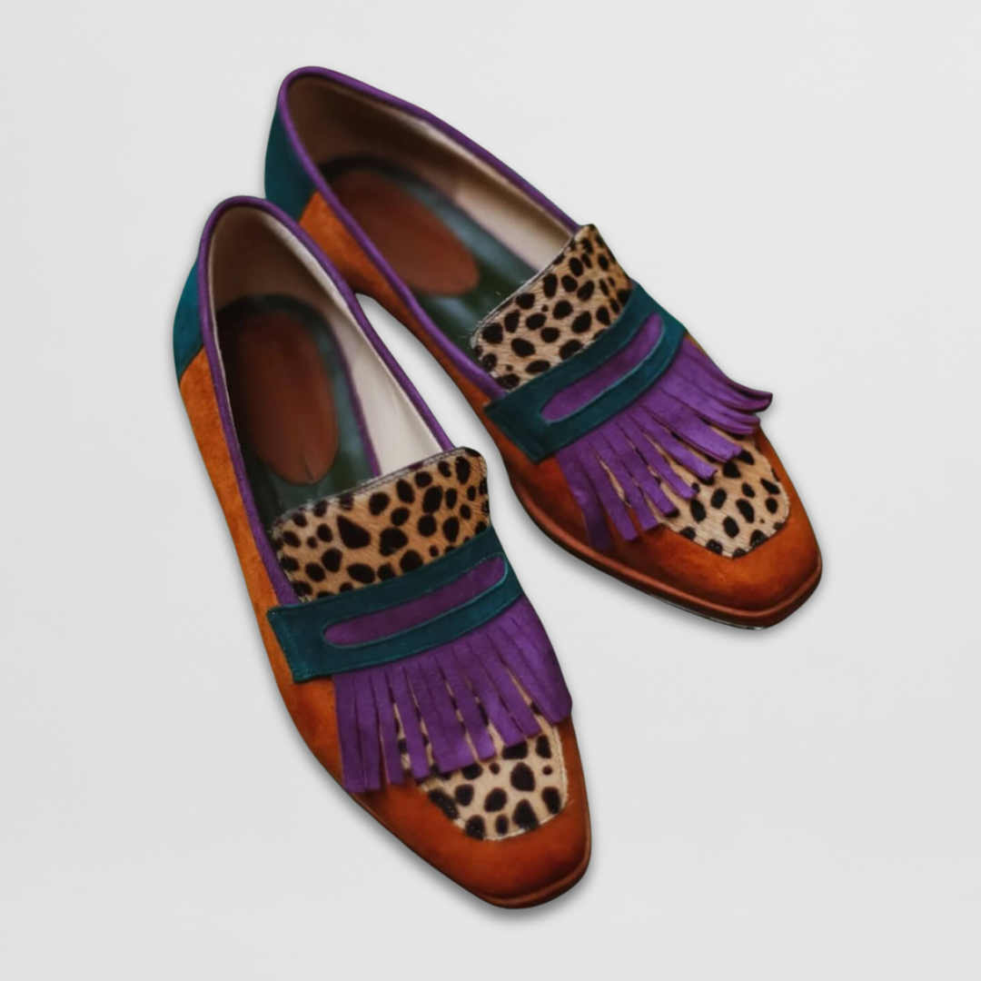 Women's Loafers with Leather Upper and Cushioned Insole