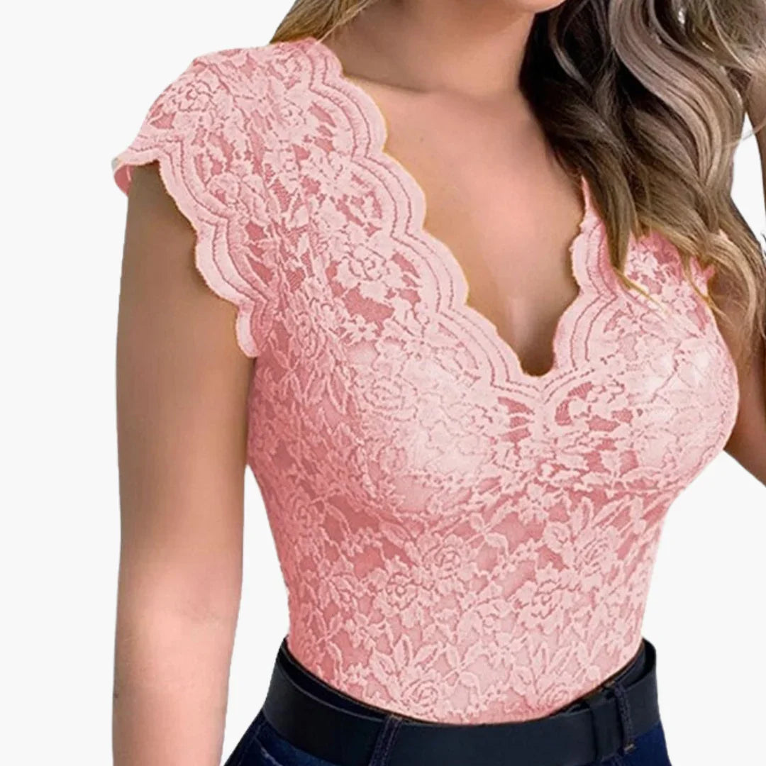 Lace Bodysuit for Women  Sexy Floral Lace Top