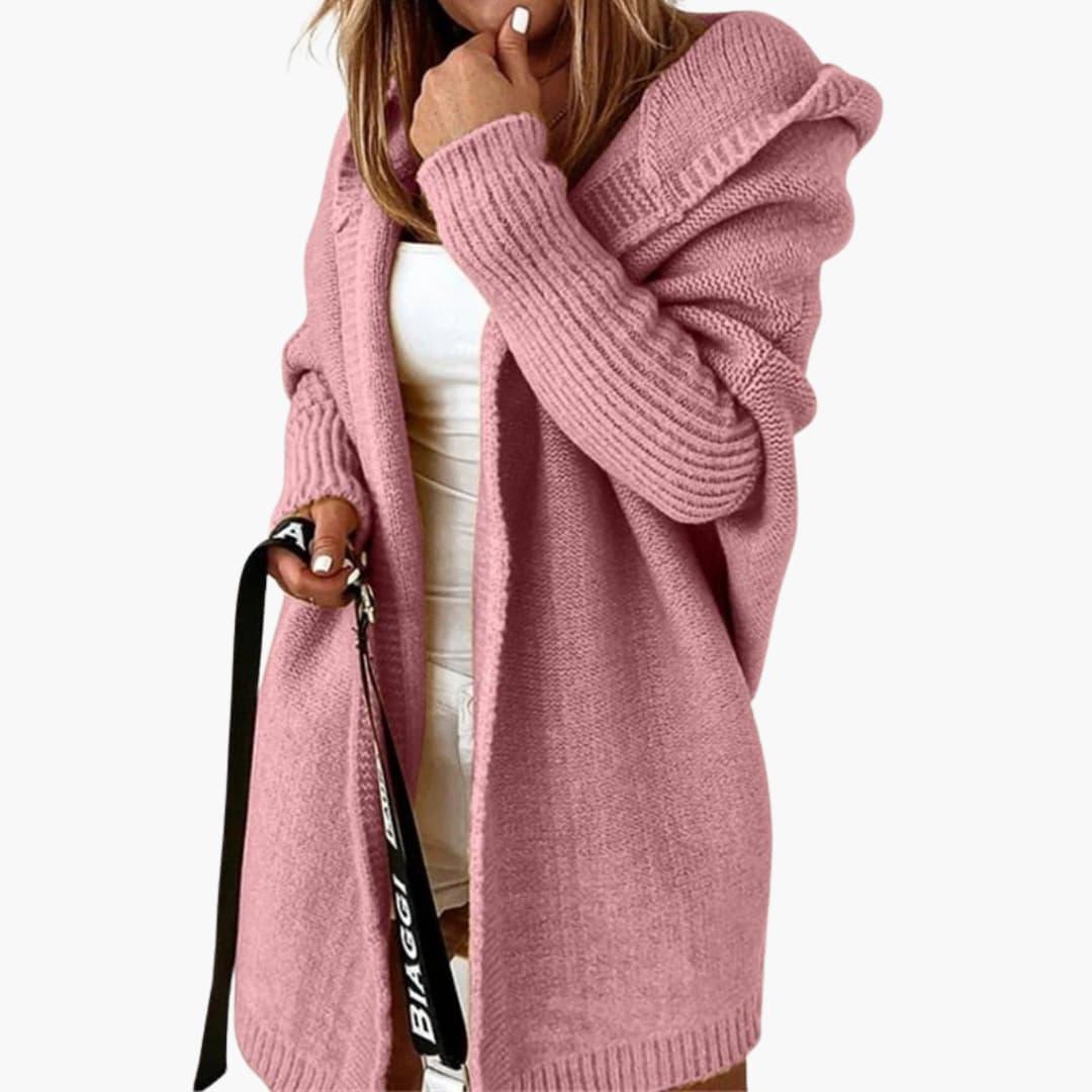 Striped Cardigan with Hood for Women
