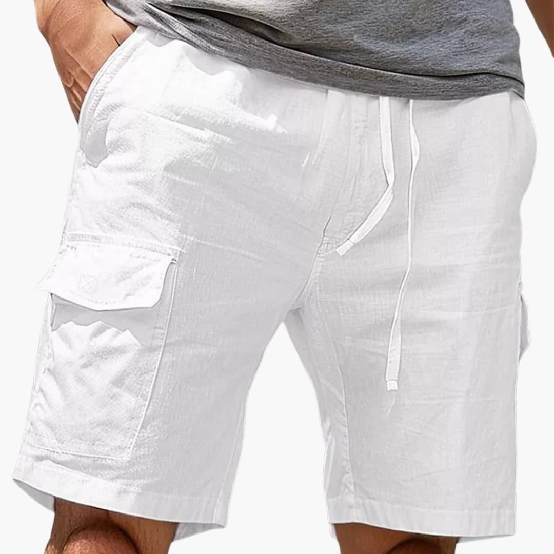 Men's Cargo Shorts with Pockets Made of Summer Fabric