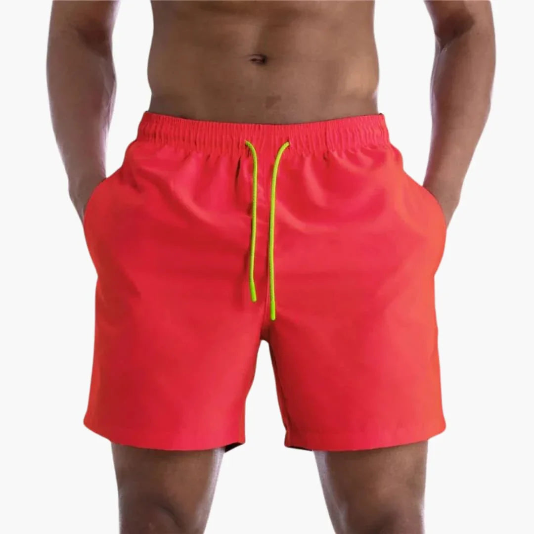 Men's Swim Shorts with Drawstring and Side Pockets