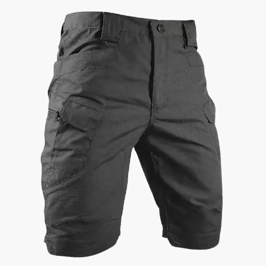 Cargo shorts with elastic waistband - for men in utility style
