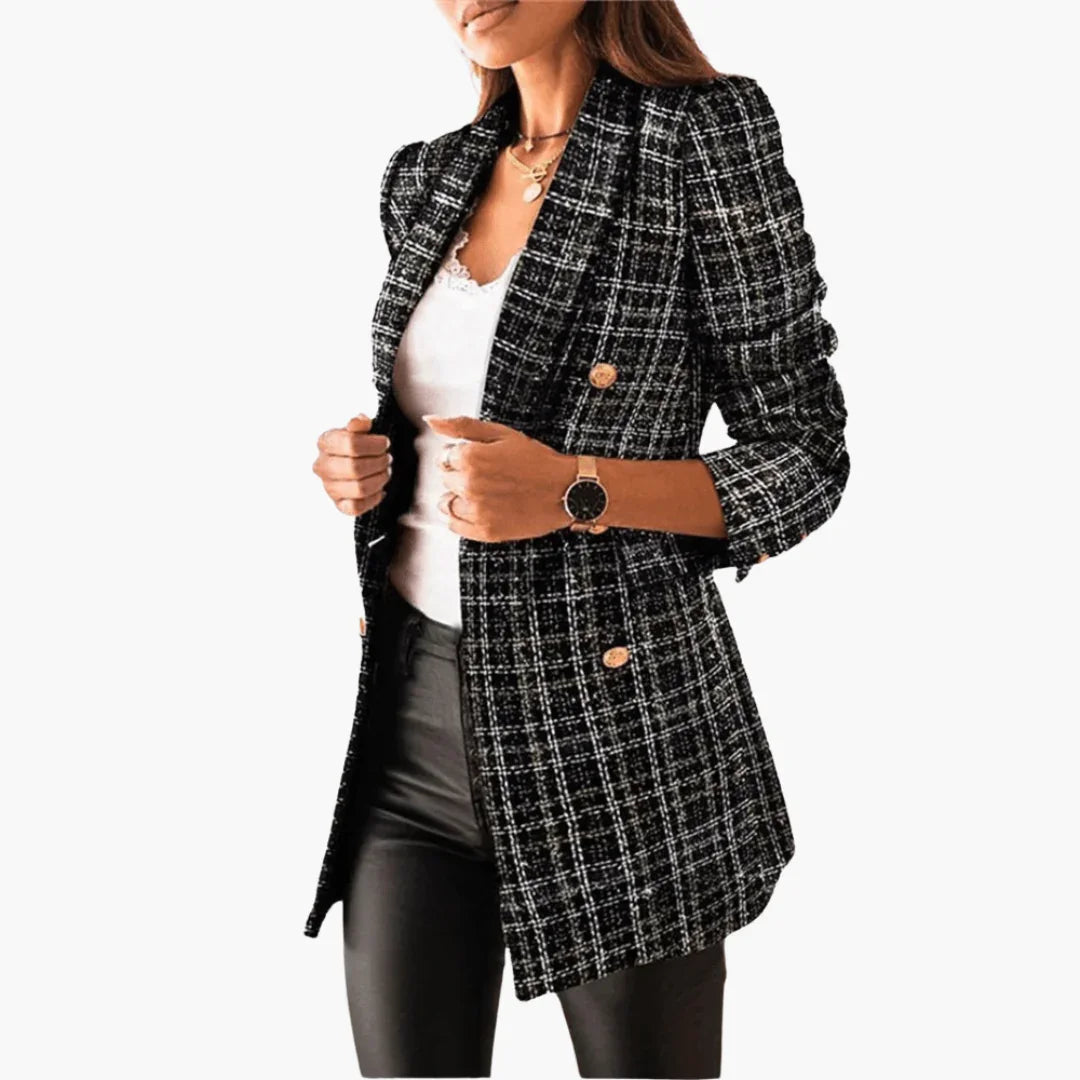 Tweed Blazer with Buttons for Women  Elegant & Modern