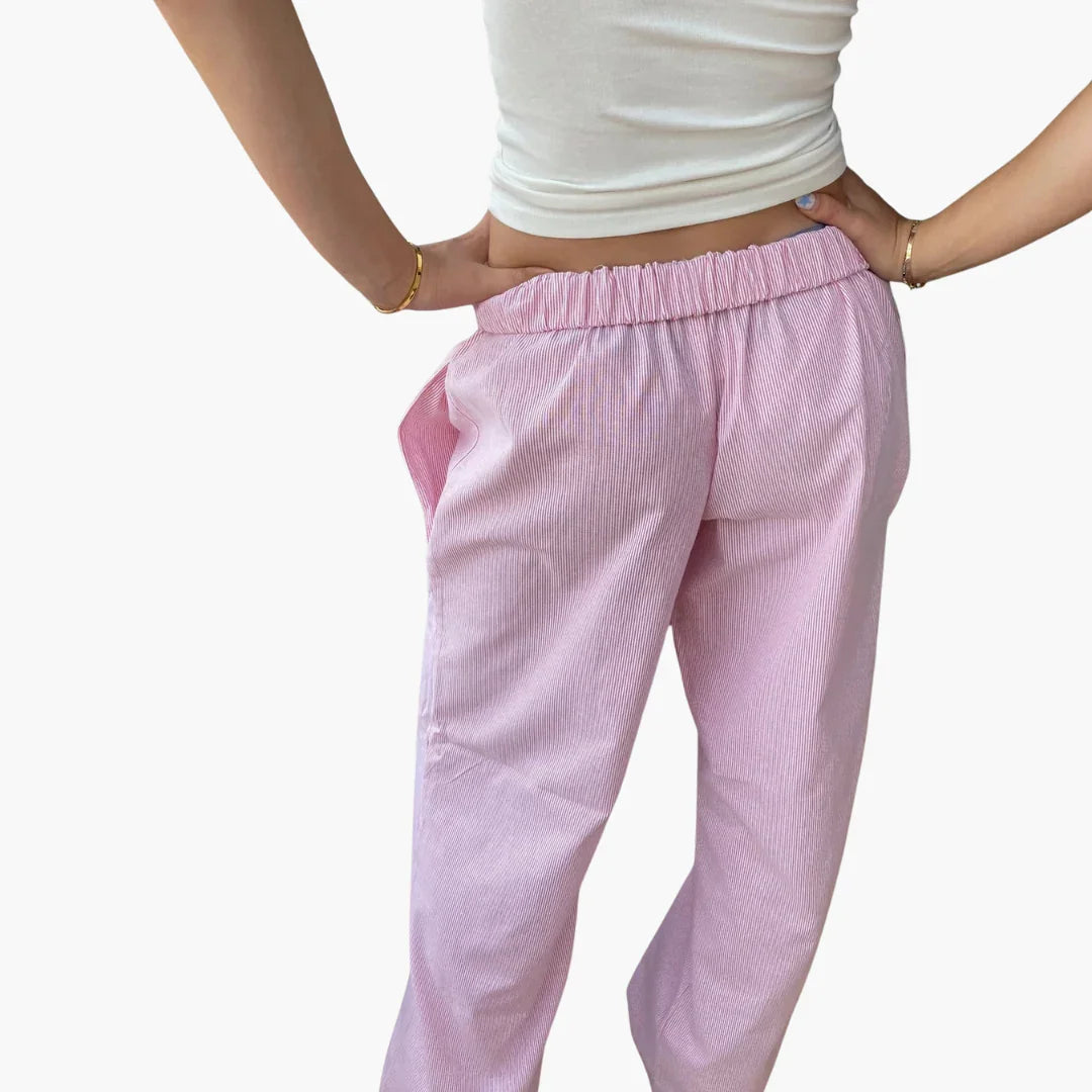 Women's Lounge Pants with Elastic Waist and Wide Leg