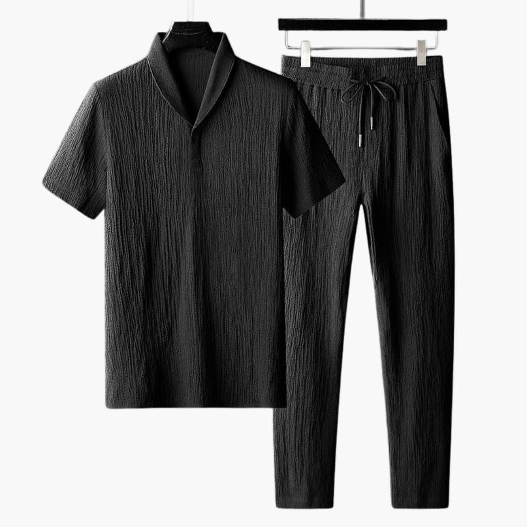 Bavane | Men's Two-Piece Set with Long Sleeve Shirt and Pants for Spring and Autumn