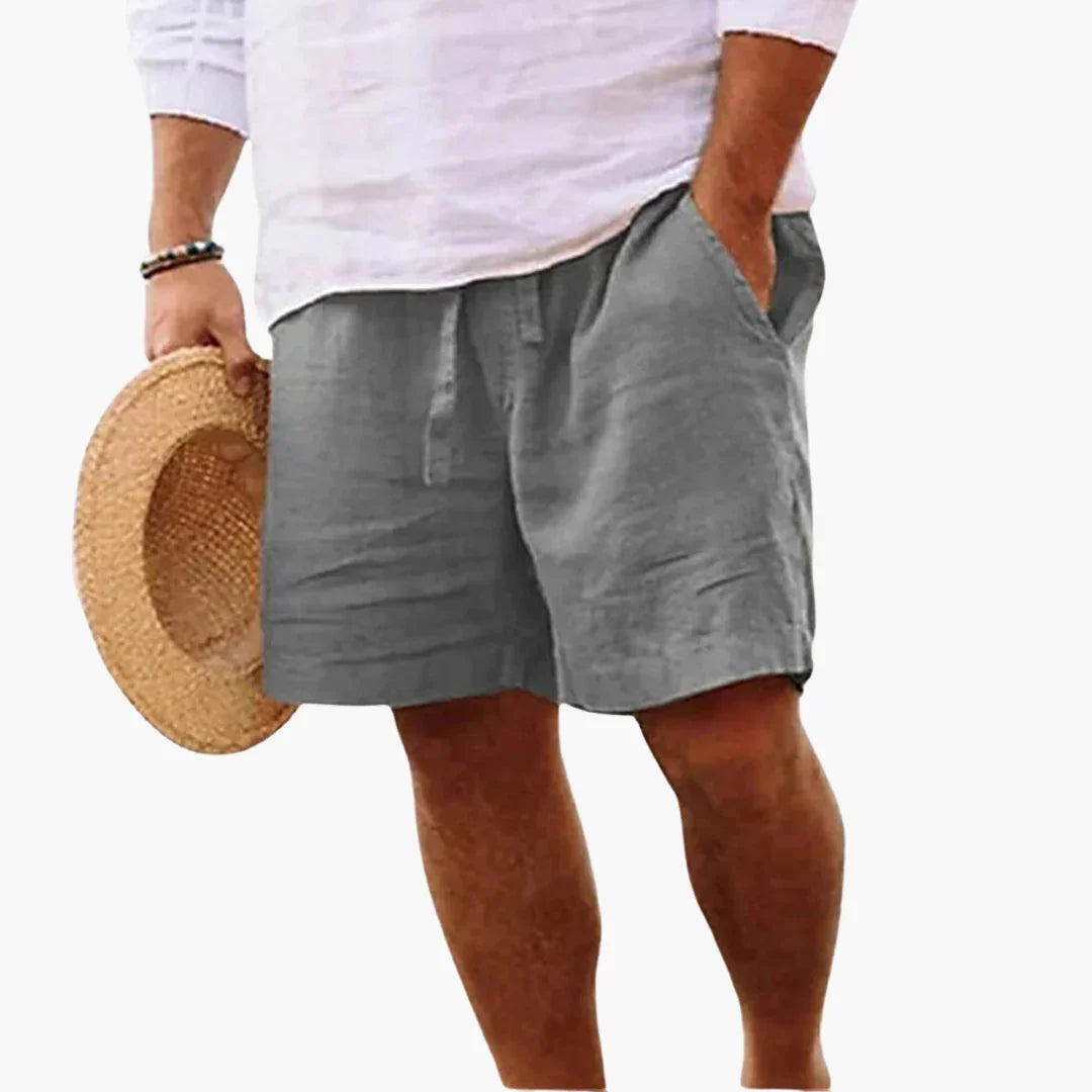 Men's Summer Shorts with Drawstring Waistband and Side Pockets