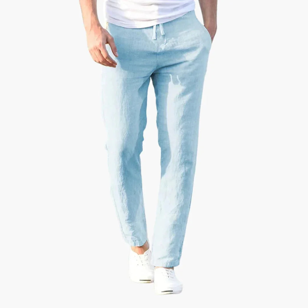 Men's Summer Pants with Drawstring and Side Pockets