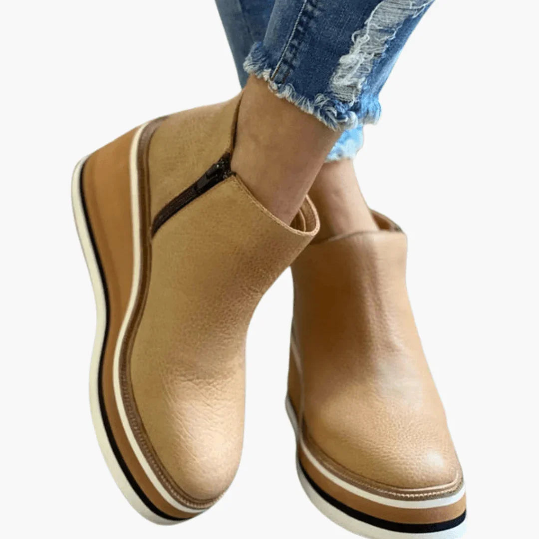 Ankle Boots for Women  Wedge Heel, Zipper, Modern