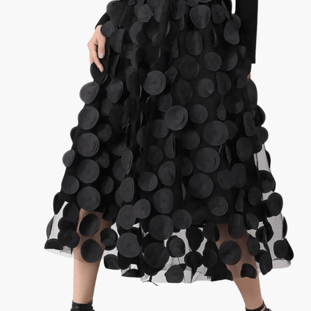 Tulle Maxi Skirt with Dots for Women - Striking & Elegant