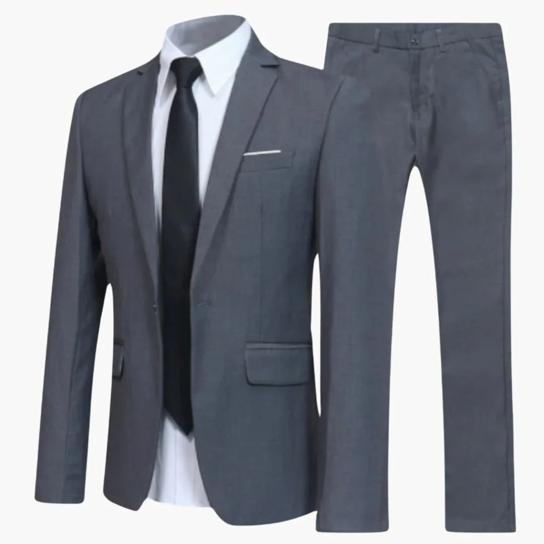 2-Piece Suit Set - Slim Fit Men's Suit for Business Look