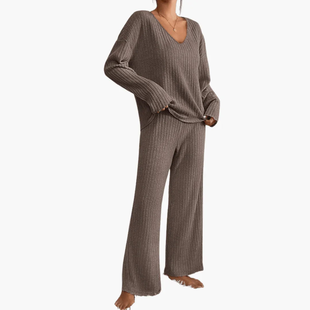 Ribbed Knit Two-Piece Set for Women  Stylish & Comfortable