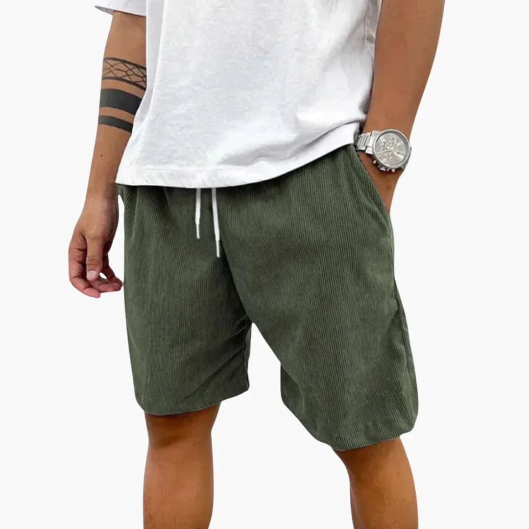 Men's Summer Shorts with Drawstring and Cord Structure