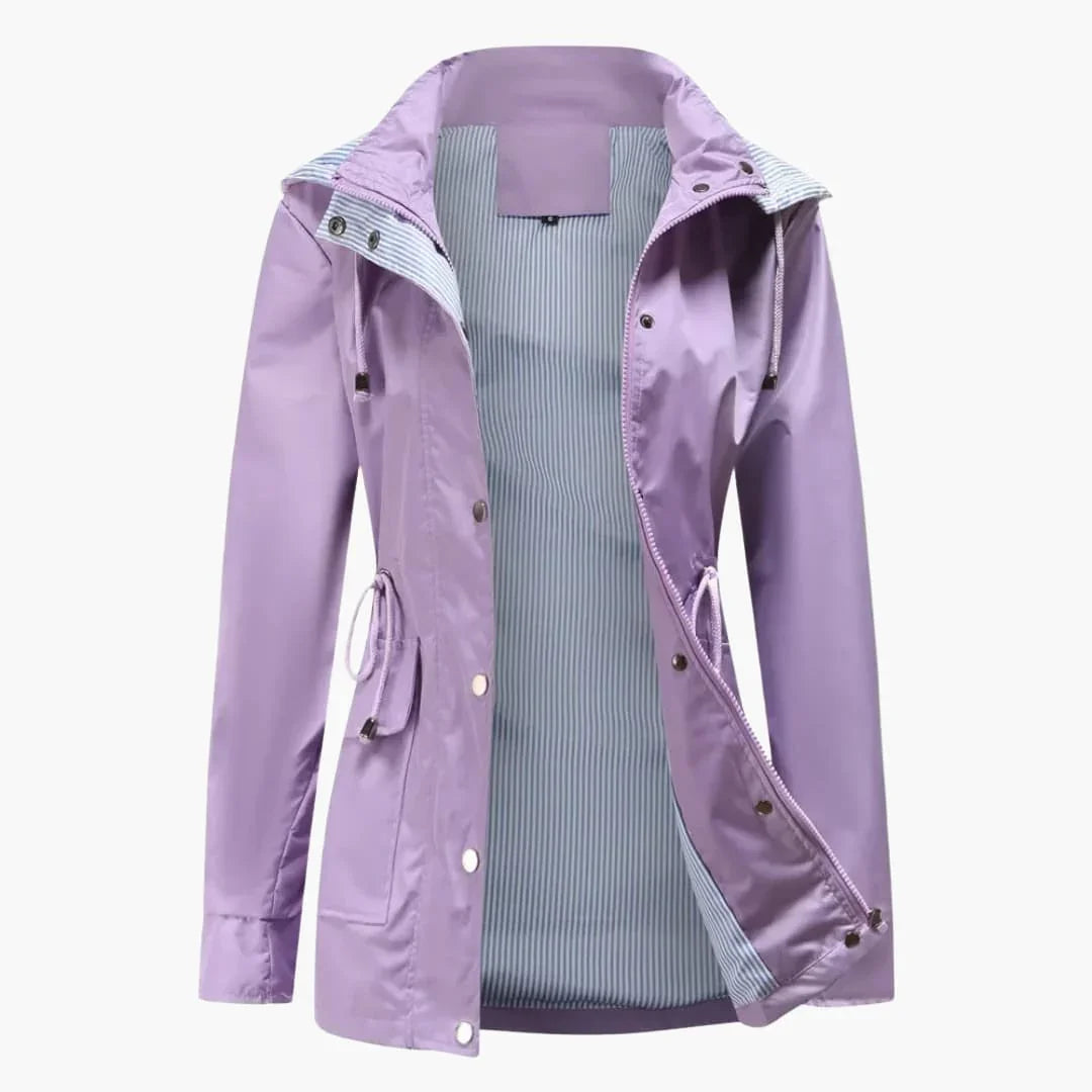Long Trench Coat with Hood for Women