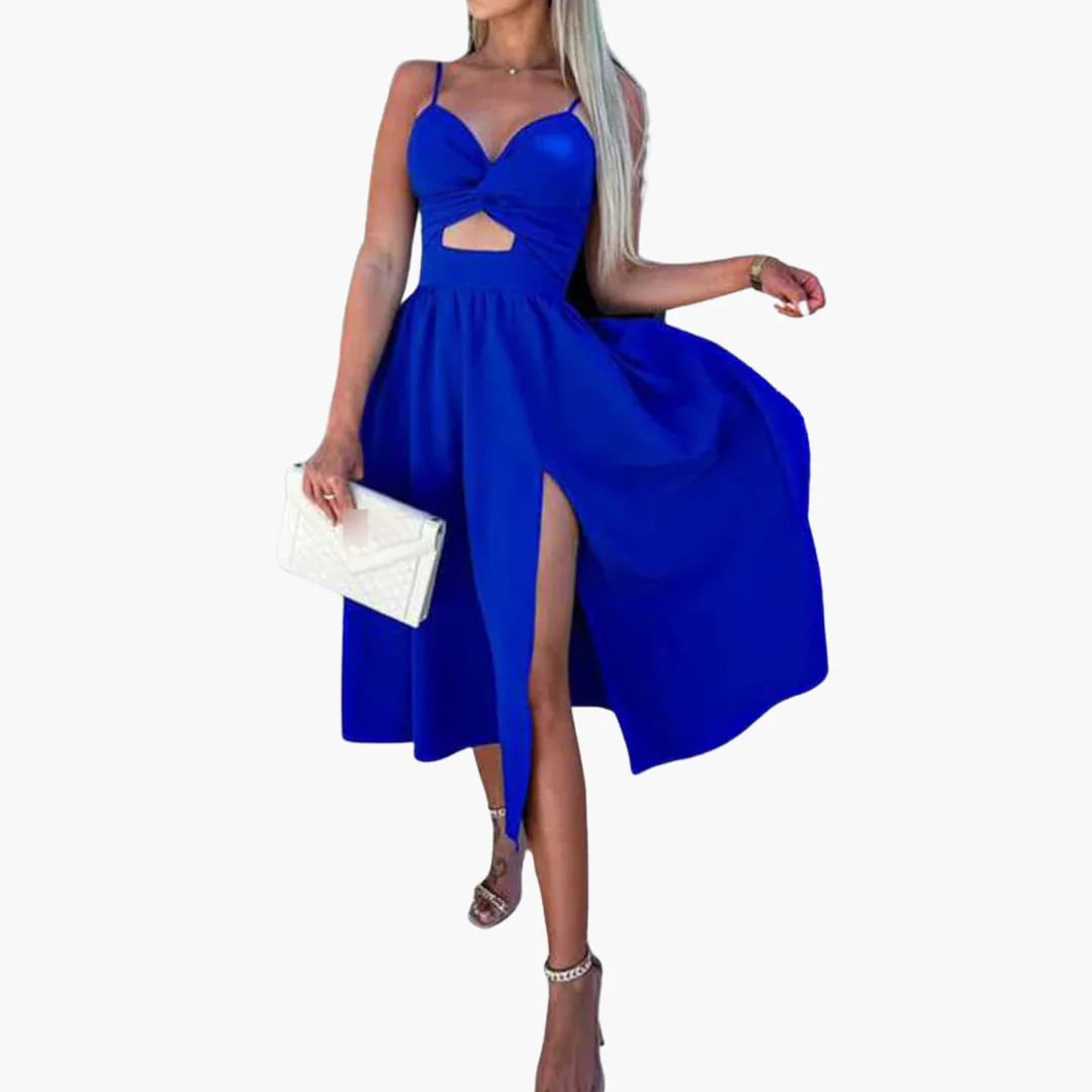 Elegant Midi Dress for Women  Summer Dress with Straps